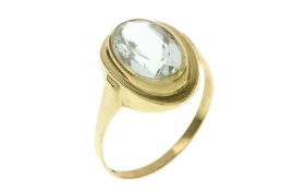 Ring 2.41g 585/- Gelbgold mit Aquamarin. Ringgroesse ca. 57