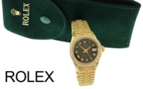 Rolex Datejust Ref. 6917 Automatik 750/- Gelbgold mit Diamantbesatz. mit Box und ohne Papiere