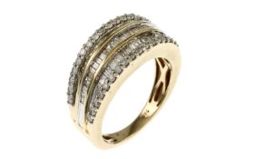 Ring 7.33g 585/- Gelbgold mit 100 Diamanten zus. ca. 2.00 ct.. Ringgroesse ca. 53