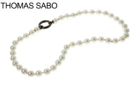 Thomas Sabo Perlenkette mit Federring 925/- Silber