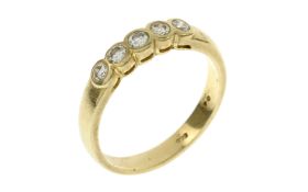 Ring 4.08g 585/- Gelbgold mit 5 Diamanten zus. ca. 0.40 ct.. Ringgroesse ca. 59
