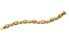 Armband 32.31g 585/- Gelbgold mit Citrinen. Laenge ca. 18.50 cm