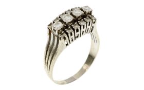 Ring 5.08g 585/- Weissgold mit 16 Diamanten zus. ca. 1.00 ct.. Ringgroesse ca. 63