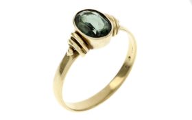 Ring 3.14g 585/- Gelbgold mit Turmalin. Ringgroesse ca. 60