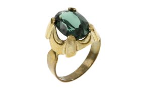 Ring 4.49g 333/- Gelbgold mit Turmalin. Ringgroesse ca. 54