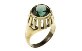 Ring 8.48g 585/- Gelbgold mit Turmalin. Ringgroesse ca. 55