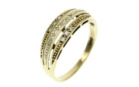 Ring 2.5g 585/- Gelbgold mit 11 Diamanten zus. ca. 0.11 ct.. Ringgroesse ca. 57