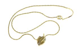 Collier 5.88g 585/- Gelbgold mit 6 Diamanten zus. ca. 0.09 ct. G/vs. Laenge ca. 37.50 cm