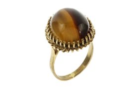 Ring 4.98g 333/- Gelbgold mit Tigerauge. Ringgroesse ca. 49