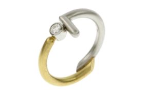 Ring 750/- Gelbgold und 950/- Platin mit Diamant