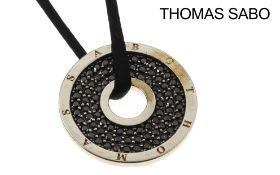 Thomas Sabo Anhaenger 13.05g 925/- Silber mit Farbsteinen und Stoffband