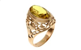 Ring 6.36g 585/- Rotgold mit Citrin. Ringgroesse ca. 58