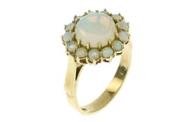 Ring 4.71g 585/- Gelbgold mit Opalen. Ringgroesse ca. 54