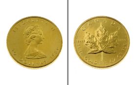 Goldmuenze Maple Leaf 1/2 Unze 1986 15.55g 999/- Gelbgold