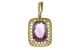 Anhaenger 5.18g 585/- Gelbgold mit Amethyst