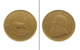 Goldmuenze Kruegerrand 1 Unze 33.95g 917/- Rotgold 1979