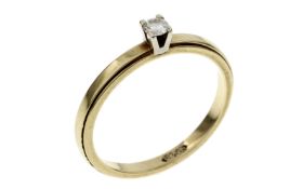Ring 1.95g 585/- Gelbgold mit Diamant ca. 0.07 ct.. Ringgroesse ca. 50