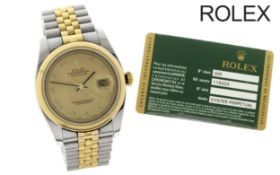 Rolex Datejust Ref. 116203 Automatik 750/- Gelbgold/Edelstahl. ohne Box und mit Papiere. LC305. Kauf