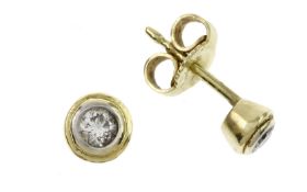 Ohrstecker 1.21g 585/- Gelbgold mit 2 Diamanten zus. ca. 0.14 ct.