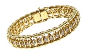 Armband 44.48g 585/- Gelbgold mit 37 Diamanten zus. ca. 2.96 ct.. Laenge ca. 18 cm