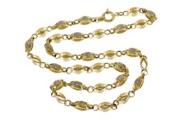 Kette 9.46g 585/- Gelbgold und Weissgold