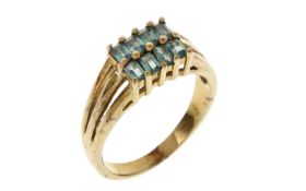 Ring 3.73g 375/- Gelbgold mit Turmalinen. Ringgroesse ca. 54