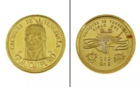 Goldmuenze 9g 999/- Gelbgold Venezuela