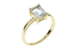 Ring 1.99g 375/- Gelbgold mit Aquamarin. Ringgroesse ca. 56