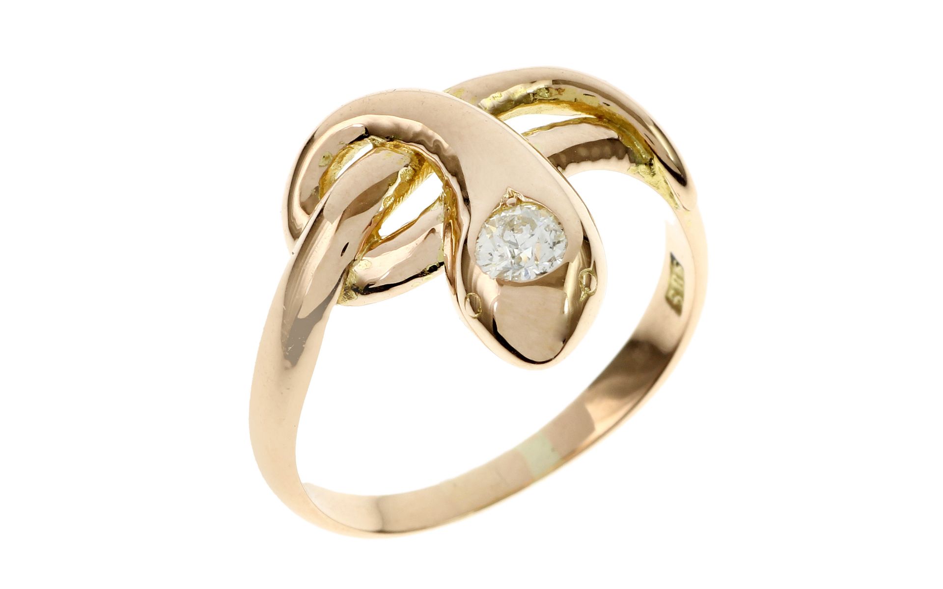 Ring 3.53g 585/- Gelbgold mit Diamant ca. 0.17 ct.. Ringgroesse ca. 52