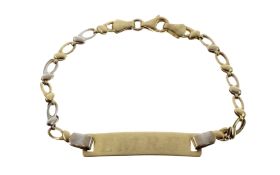 ID-Armband "Emre" 3.23g 585/- Gelbgold und Weissgold. Laenge ca. 14 cm