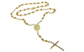 Gebetskette mit Kreuz 99.59g 585/- Gelbgold mit Zirkonia. Laenge 58.00 cm
