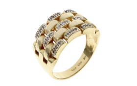 Ring 6.61g 585/- Gelbgold mit 27 Diamanten zus. ca. 0.27 ct.. Ringgroesse ca. 54