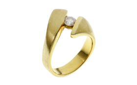 Ring 16.28g 585/- Gelbgold mit Diamant ca. 0.40 ct.. Ringgroesse ca. 62