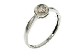 Ring 1.93g 585/- Weissgold mit Diamant ca. 0.20 ct.. Ringgroesse ca. 58