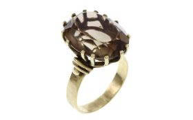 Ring 7.26g 333/- Gelbgold mit Rauchquarz. Ringgroesse ca. 57