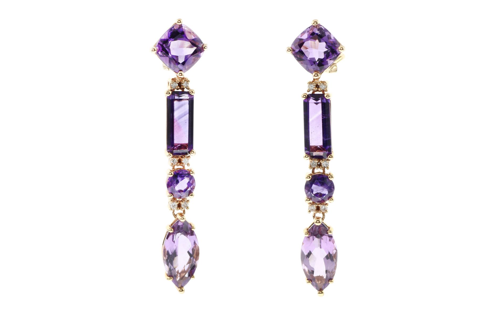 Ohrschmuck mit Diamanten und Amethysten