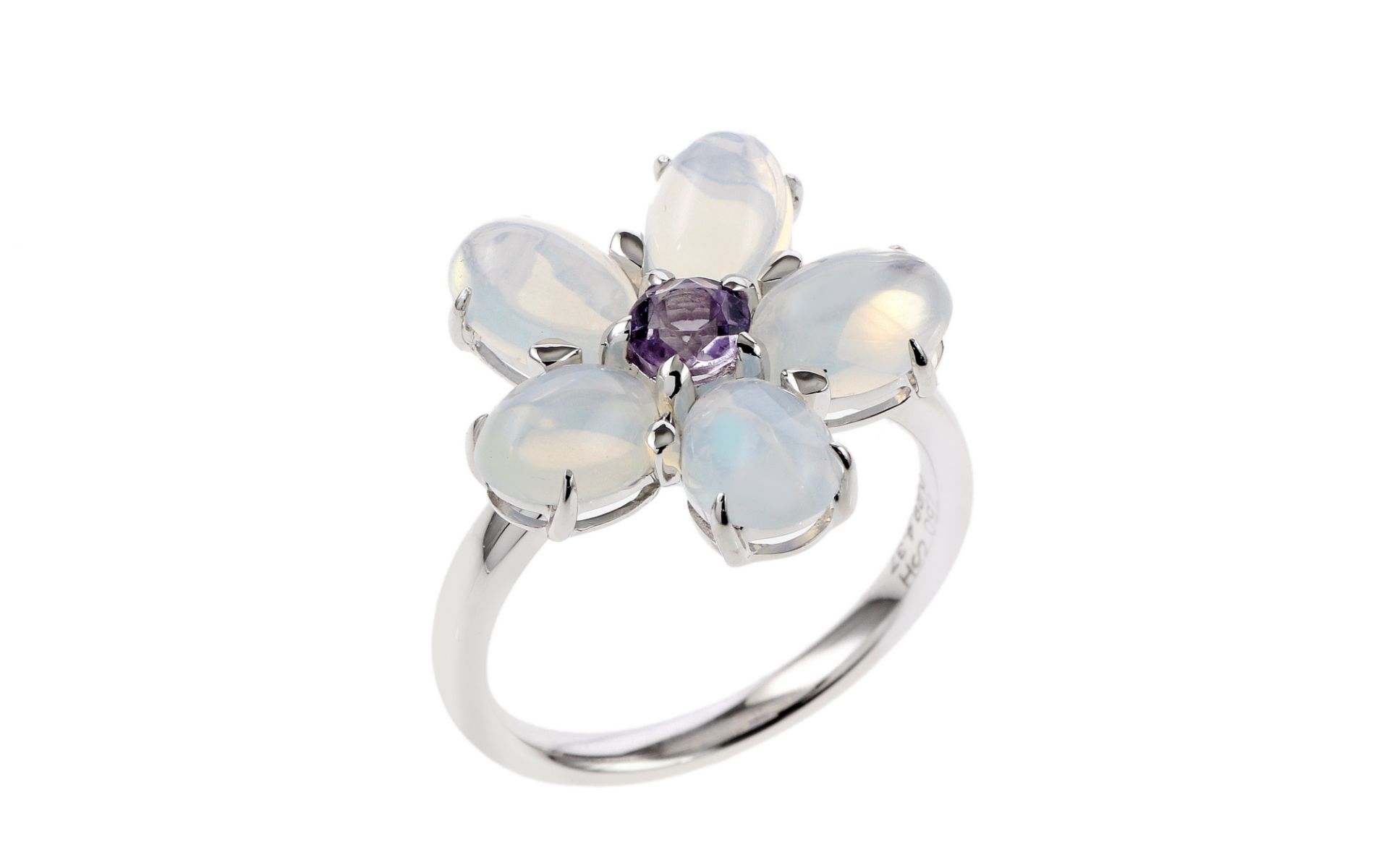 Ring mit Mondsteinen und Amethyst