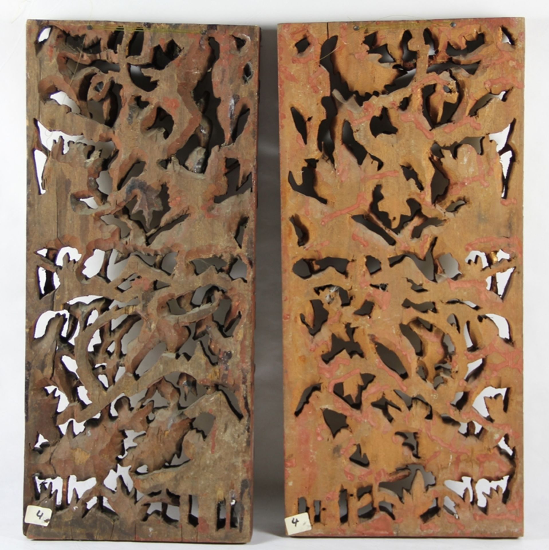 Paar asiatische Relief-Paneelen - Bild 4 aus 4