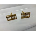 Pair of 14ct Gold Abacus Cuff Links - 7.7gms