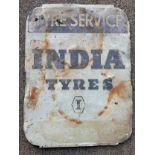 Painted Metal Sign - India Tyre Service - 45cm x 61cm