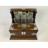 Oak Tantalus with Games Drawer