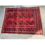 Pattered Rug - Red Ground - 290cm x 212cm