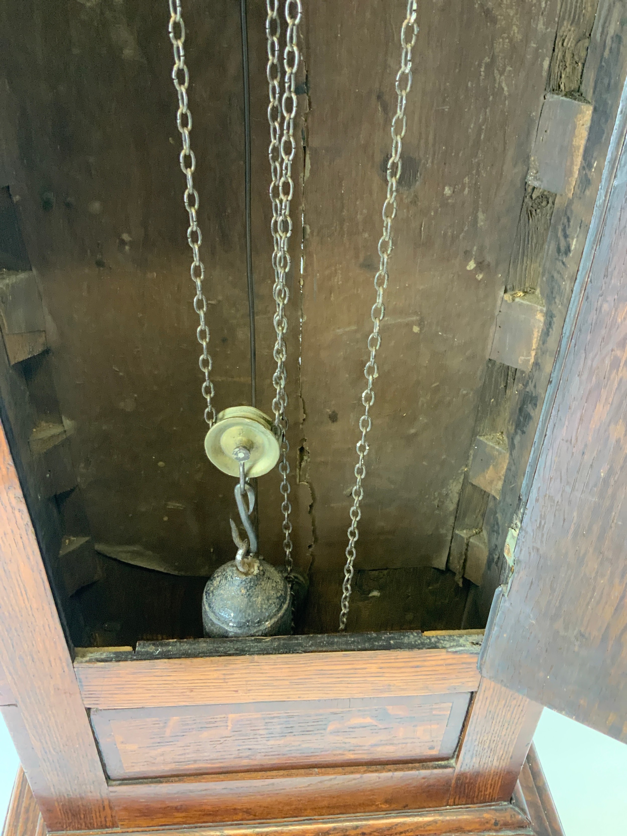 Oak Brass Faced Longcase Clock - Image 5 of 6