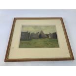 Framed Watercolour - Westward Ho! Devonshire Regiment Camp - W Paddon
