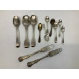 Georgian Silver Cutlery - Forks and Spoons - 540gms