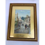 Gilt Frame Watercolour - Pilton Street, Barnstaple by H.B. WIMBUSH (C.1858-1943)