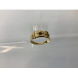 15ct Gold and Ruby Buckle Ring - Size O - 3.1gms