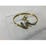 Bangle and Ring - Bangle Marked 18ct - Ring Marked 585 - Total Weight 20gms