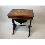 Victorian Mahogany and Inlay Work Table with Games Top