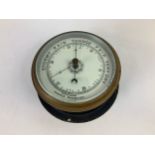 Vintage Ship's Boat Bulkhead Brass Aneroid Barometer